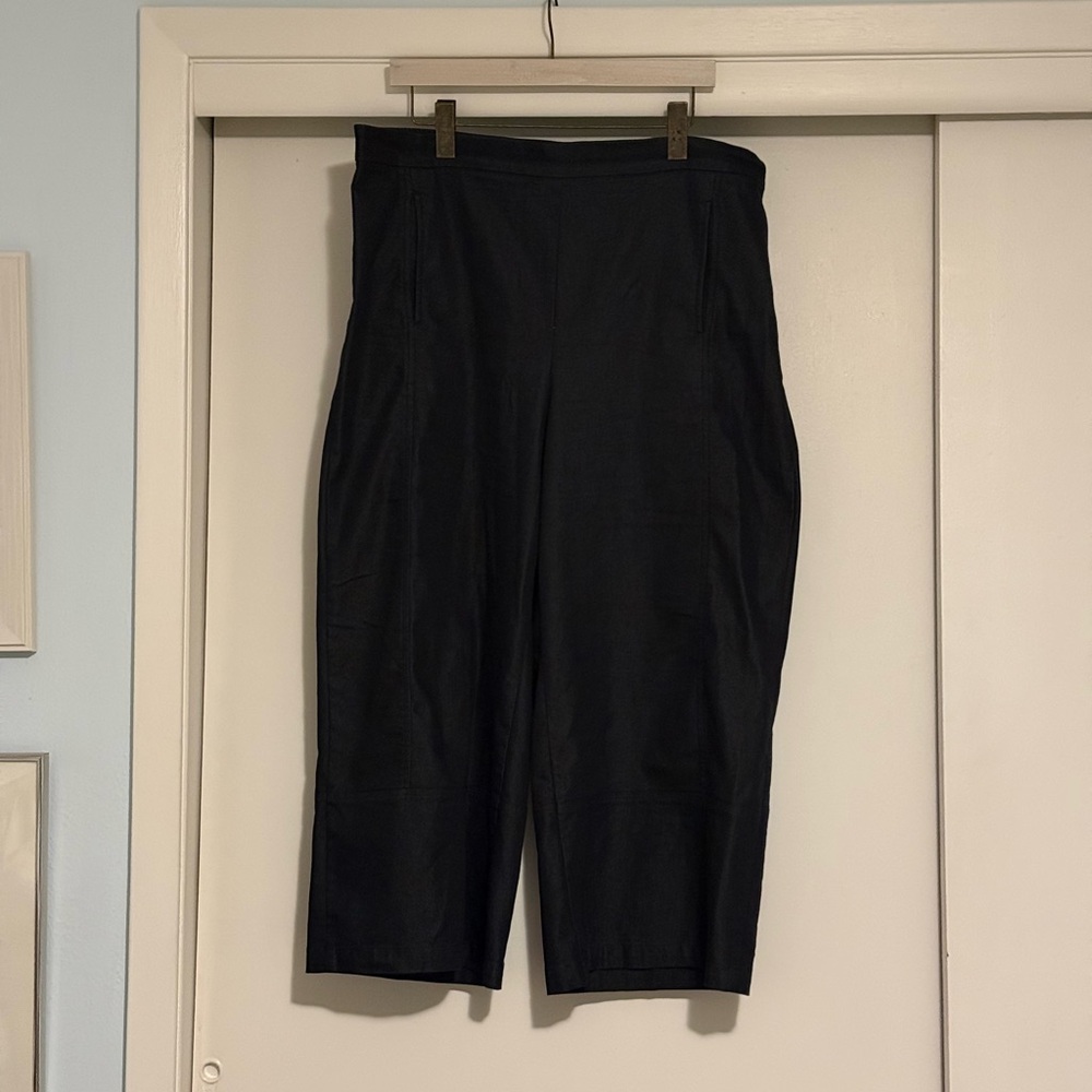 Lisa Bayne XL Charcoal Wide-leg Cropped Pants